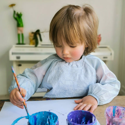 Silly Billyz Slabbetje Small Met Long Sleeve Dusty Blue koop je bij Babywinkel