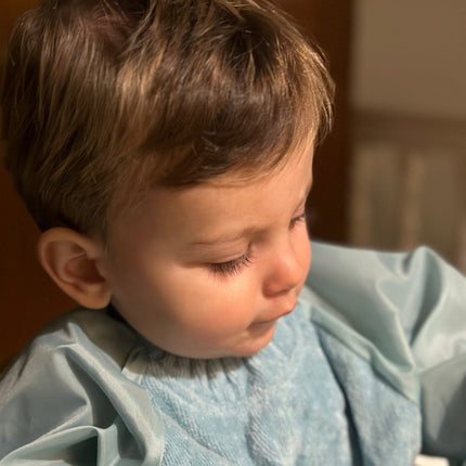 Silly Billyz Slabbetje Small Met Long Sleeve Dusty Blue koop je bij Babywinkel