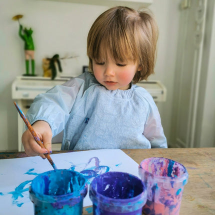 Silly Billyz Slabbetje Small Met Long Sleeve Dusty Blue koop je bij Babywinkel