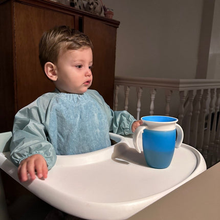 Silly Billyz Slabbetje Small Met Long Sleeve Dusty Blue koop je bij Babywinkel