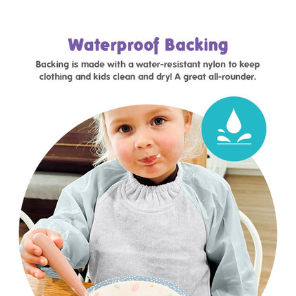 Silly Billyz Slabbetje Small Met Long Sleeve Dusty Blue koop je bij Babywinkel