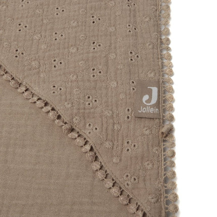 Jollein Badcape Baby Embroidery Biscuit 75x75cm koop je bij Babywinkel