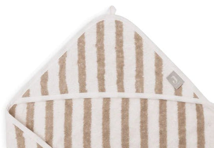 Jollein Badcape Baby Gestreept Terry Olive Green 75X75cm koop je bij Babywinkel