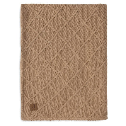 Jollein Ledikantdeken Check Knit Biscuit/Teddy Fleece 100 X 150 Cm koop je bij Babywinkel