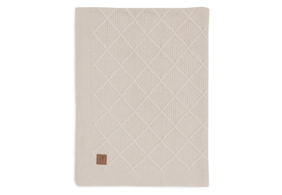 Jollein Ledikantdeken Check Knit Oatmeal 100 X 150 Cm koop je bij Babywinkel