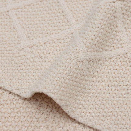 Jollein Ledikantdeken Check Knit Oatmeal 100 X 150 Cm koop je bij Babywinkel