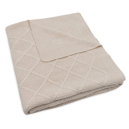 Jollein Ledikantdeken Check Knit Oatmeal 100 X 150 Cm koop je bij Babywinkel