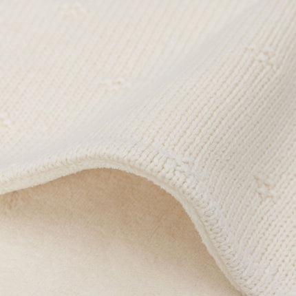 Jollein Ledikantdeken Cosy Knit Ivory/Velvet 100 X 150 Cm koop je bij Babywinkel