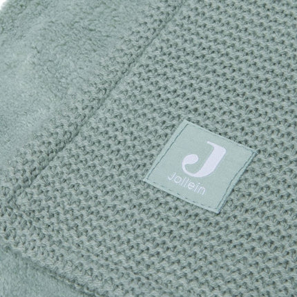 Jollein Wiegdeken Basic Knit Forest Green/Fleece 75x100cm koop je bij Babywinkel