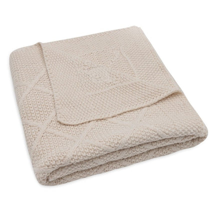 Jollein Wiegdeken Check Knit Oatmeal 75 X 100 Cm koop je bij Babywinkel