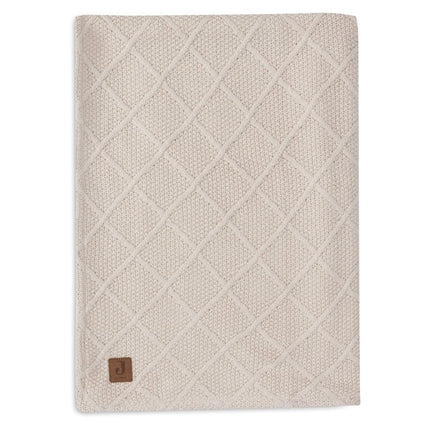 Jollein Wiegdeken Check Knit Oatmeal/Teddy Fleece 75 X 100 Cm koop je bij Babywinkel