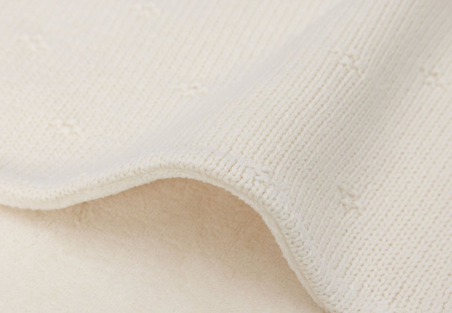 Jollein Wiegdeken Cosy Knit Ivory/Velvet 75 X 100 Cm koop je bij Babywinkel