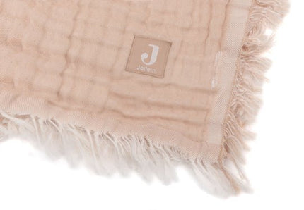 Jollein Wiegdeken Fringe Moonstone/Ivory 75X100cm koop je bij Babywinkel