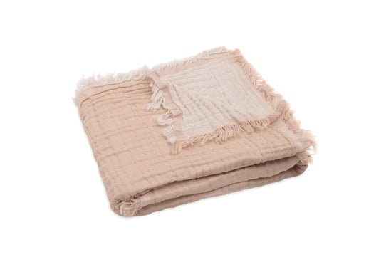Jollein Wiegdeken Fringe Moonstone/Ivory 75X100cm koop je bij Babywinkel