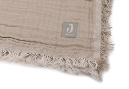 Jollein Wiegdeken Fringe Olive Green/ Ivory 75X100cm koop je bij Babywinkel