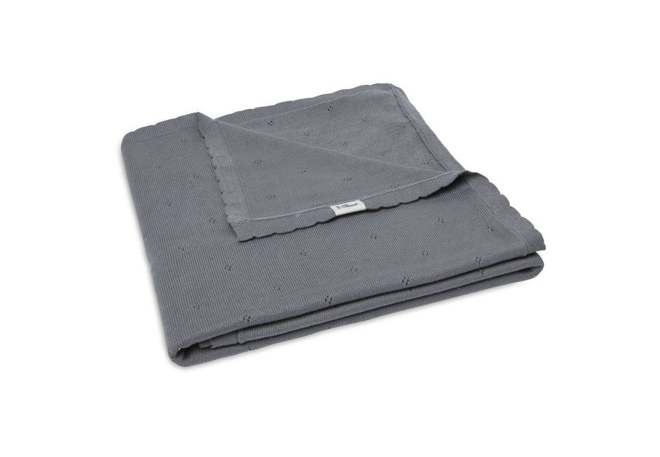 Jollein Wiegdeken Pointelle Storm Grey 100x150cm koop je bij Babywinkel