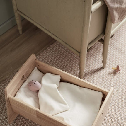 Kid's Concept Houten Poppenwieg met Beddengoed koop je bij Babywinkel