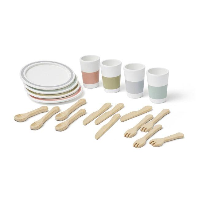 Kid's Concept Houten Speelgoed Eetset 4 Personen koop je bij Babywinkel