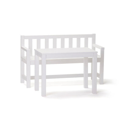 Kid's Concept Kindertafel Set Tuinbank Wit koop je bij Babywinkel