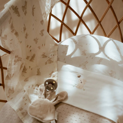 Little Dutch Kehto pyyhe Baby Bunny valkoinen kirjailtu