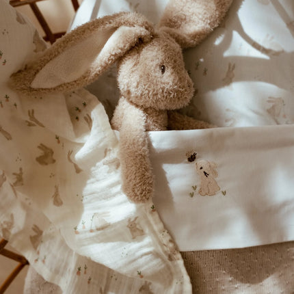 Little Dutch Kehto pyyhe Baby Bunny valkoinen kirjailtu