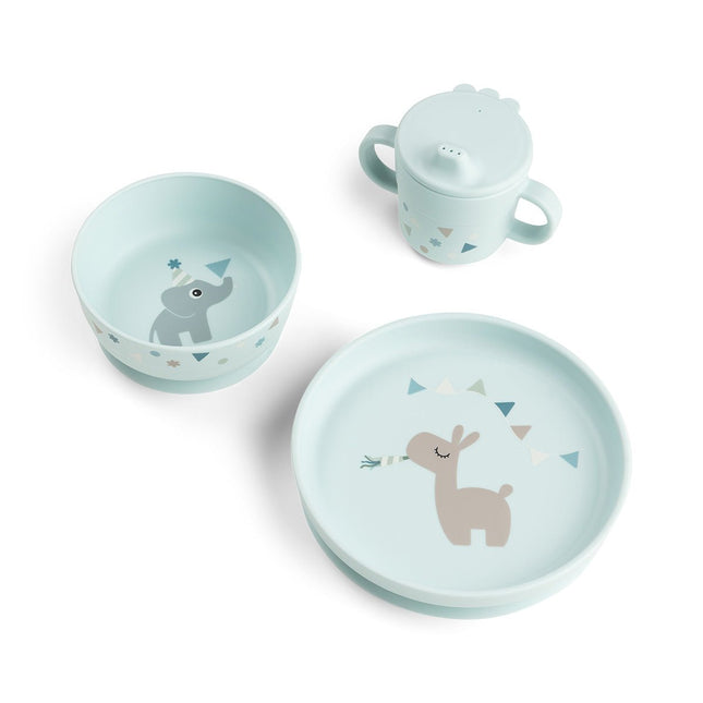 Kinderserviesset met zuignap Celebration Blue koop je bij Babywinkel