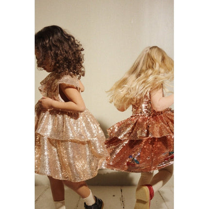 Konges Slojd Baby Jurkje Starla Sequin Gold Blush koop je bij Babywinkel