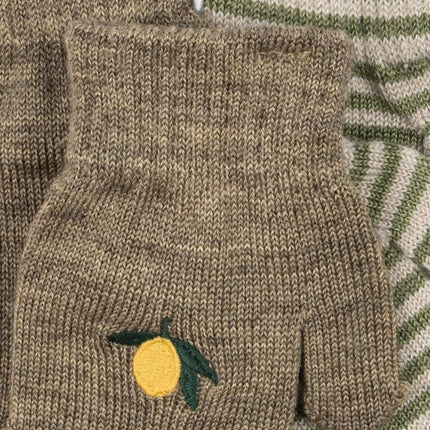 Konges Slojd Kinderhandschoenen Filla Mittens Lemon/Stripe 2St koop je bij Babywinkel