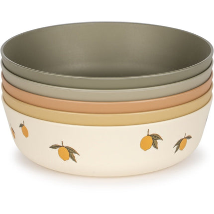 Konges Slojd Kinderservies Set Schaaltjes Lemon Mix 5St koop je bij Babywinkel