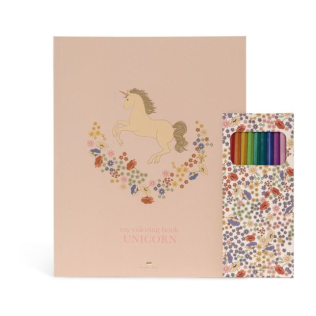 Konges Slojd Kleurboek met Potloodjes Unicorn koop je bij Babywinkel