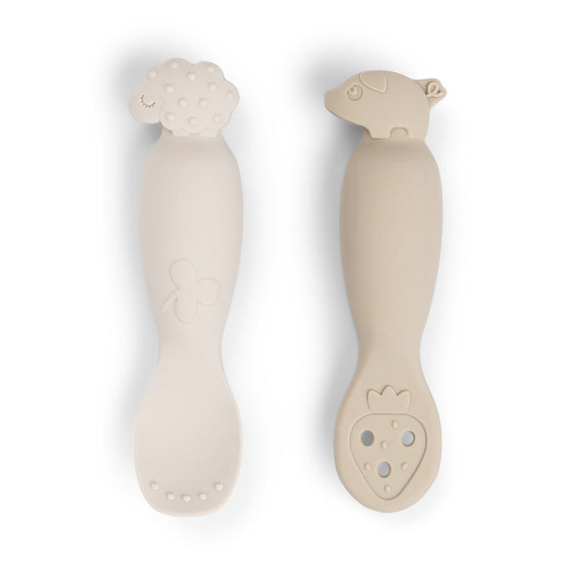 Done by Deer Baby Bestekset Tiny Farm 2St Beige koop je bij Babywinkel