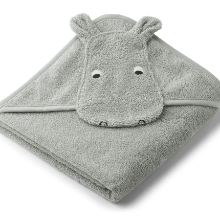 Liewood Badcape Baby Albert Hippo Dove Blue koop je bij Babywinkel