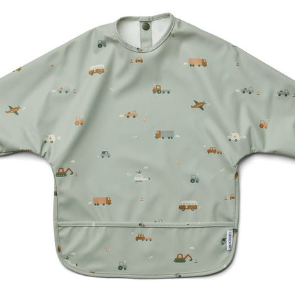 Liewood Slabbetje Merle Vehicles/ Dove Blue koop je bij Babywinkel