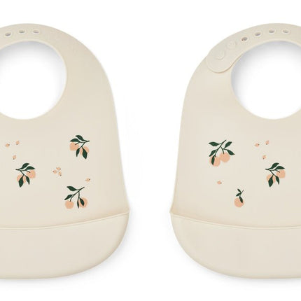 Liewood Slabbetje Tilda Peach/ Sea Shell 2St koop je bij Babywinkel