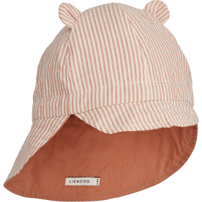 Liewood Zonnehoedje Baby Gorm Omkeerbare Stripe Tuscany Rose / Sandy koop je bij Babywinkel