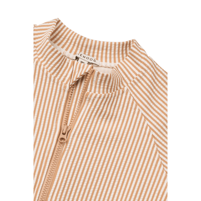 Liewood Zwempak Kind Seersucker Shortsleeve Stripe Pale Tuscany / Creme De La Creme koop je bij Babywinkel
