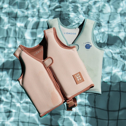 Liewood Zwemvest Dove Seersucker Riverside/ Creme De La Creme koop je bij Babywinkel