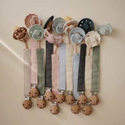 Mushie Speenkoord Linen Olive/Sand 2 - Pack koop je bij Babywinkel