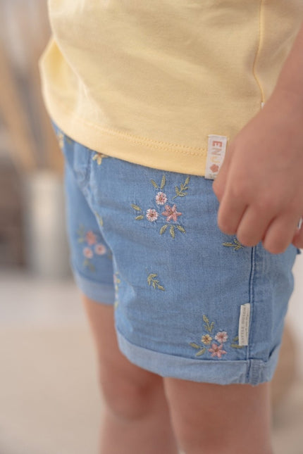 Little Dutch Baby Broekje Kort Denim Geborduurd koop je bij Babywinkel