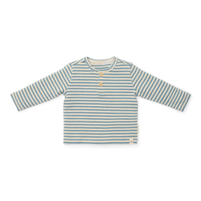 Little Dutch Baby Shirt Lange Mouw Stone Blue Stripe koop je bij Babywinkel
