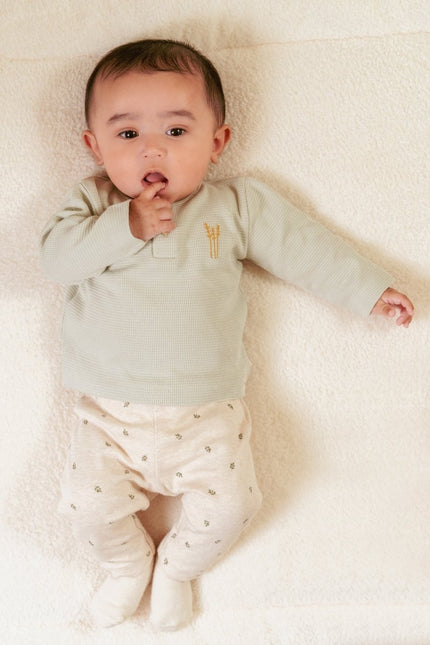 Little Dutch Baby Shirt Lange Mouw Wafel Soft Green koop je bij Babywinkel