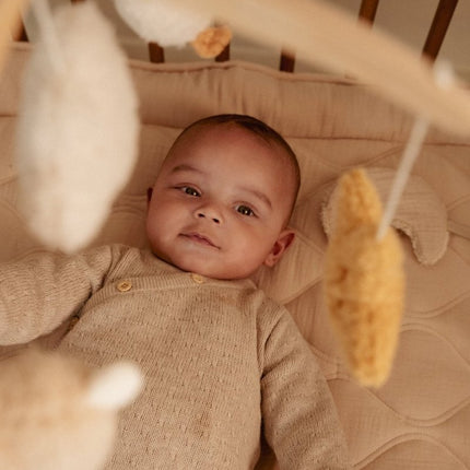 Little Dutch Baby Vestje Overslag Soft Beige Melee koop je bij Babywinkel