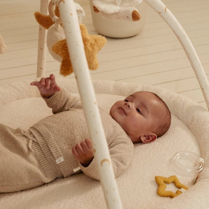 Little Dutch Baby Vestje Overslag Soft Beige Melee koop je bij Babywinkel
