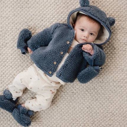 Little Dutch Babyslofjes Teddy Stone Blue koop je bij Babywinkel