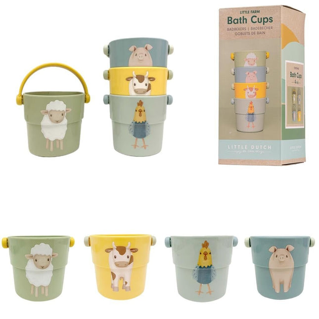 Little Dutch Badspeelgoed Farm Cups koop je bij Babywinkel