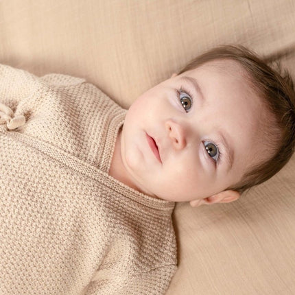 Little Dutch Boxpakje Overslag Gebreid Sand koop je bij Babywinkel