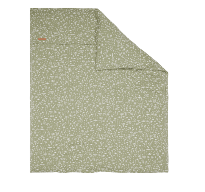 Little Dutch Dekbedovertrek Wieg Wild Flowers Olive koop je bij Babywinkel