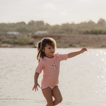 Little Dutch Zwemshirt Kind Korte Mouwen Ruches Seahorse Pink koop je bij Babywinkel