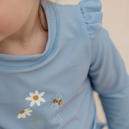 Little Dutch Zwemshirt Kind Lange Mouwen Ruches Blue Daisies koop je bij Babywinkel