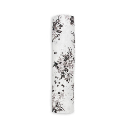 Lulujo Hydrofiele Doek Black Foral 120x120cm koop je bij Babywinkel